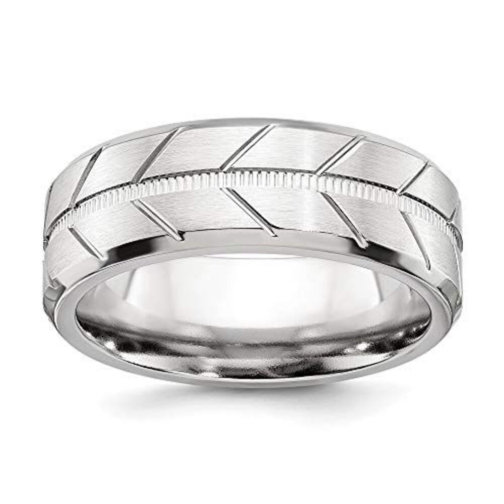 Chisel Cobalt Brushed & Polished Beveled 8mm Band - image 6